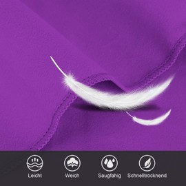 Fosdaling Microfibre Towel Set of 3 (Large 160 x 80 cm and 2 Small 80 x 40 cm), Quick-Drying Microfibre Fitness & Sports Towels, for Beach Towel, Bath Towel, Sports Towel and Travel Towel (Purple)