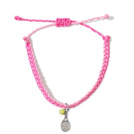 GIMMEDAT Tennis Racket Bracelet 100% Waterproof Adjustable Woven Friendship Jewelry Gift (Pink)