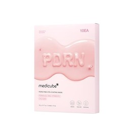 MEDICUBE PDRN Pink Vita Coating Sheet Mask, 10 Mascarillas Faciales Coreanas con PDRN de Salmón, Vitamina B12, Colágeno y Niacinamida, Hidratación y  