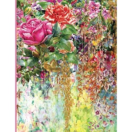 Dot Grid Journal, Soft Cover, XL (8.5" x 11") Notebook with blank table of contents & page numbers, 116 white dotted pages: Dotted Paper Book for ... making complex spreads. Garden/floral theme