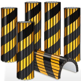 Datanly 6 Pcs Garage Wall Protector Garage Pole Padding Wall Bumpers Guards Reflective Foam Stoppers for Your Vehicle Parking Corner for Parking Lot, Black Yellow