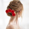 Artibetter Horquillas Rosa Roja Accesorios Para El Cabello 4 X