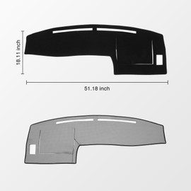 KUST Car Dash Cover Mat for Toyota Tacoma 1998-2002 2003 2004 Left Hand Driving Polyester Non-Slip Center Console Dash Cover Interior Accessories for Toyota Tacoma Sunshade Windshield No Glare Black