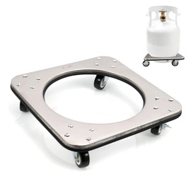 304 Movable Propane Cylinder Base,Propane Tank Stand Dolly with Brake Wheel,5-30ib Gas Cylinder Fixed Shelf for Cylinder Consignment and Stationary Storage,Used to Carry Buckets