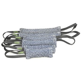 Viper Synthetic K9 Tug Toy Reward with Two Handles for Adult Dogs and Puppies. Ruberized Handles - French Linen