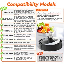 1-Pack 7 Fins Extractor Blade Assembly for Ninja, 3.94inches/10cm Blender Blade Replacement Parts Compatible with Ninja Blenders Auto iQ BL480 BL482 BL642 BL682 NN102, with Hook, Brush, Rubber Gasket