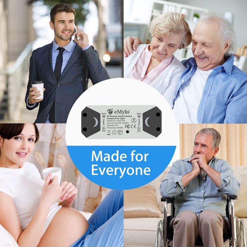 eMylo Smart Wireless RF Remote Control Switch 220V Relay 1000W