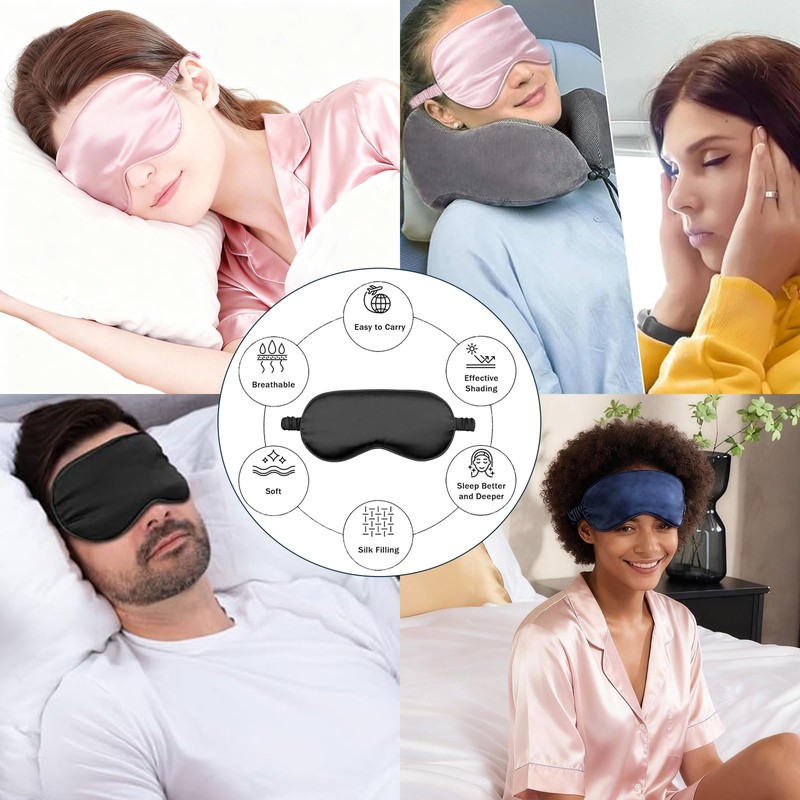 24Pcs Satin Eye Mask Silk Sleep Masks Silky Eyes Cover