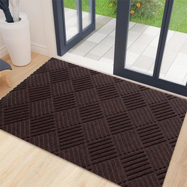 NINXANG Hallway Runner Rug 2FTx3FT Washable Non-Slip Rubber Back Area Rug Indoor Outdoor Carpet Door Mat for Floor Entryway Bathroom Laundry Room Foyer Balcony Kitchen Bedroom Living Room Brown