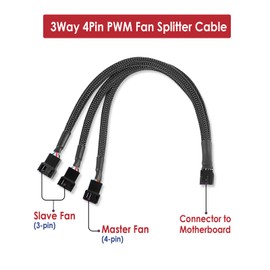 JBtek 10.4 Inch PWM Fan Splitter Cable Pack - 3 Way + 2 Way for Desktop Computer Case Fans
