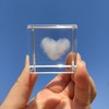 Crrezhai 3D Crystal Heart Cloud Cube 4CM Small Glass Paperweight