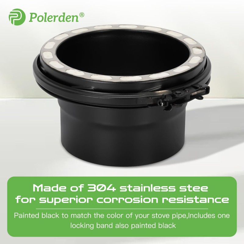 Chimney Pipe Stove Adaptor for All 6" Diameter Double Wall