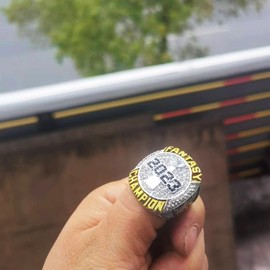 Ayetan Fantasy Football Ring 2023 big heavy FFL Championship Ring (sz 8, included stand)