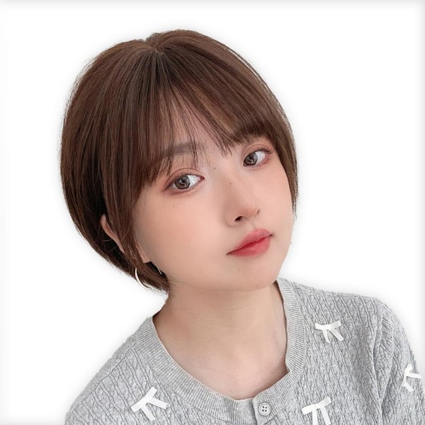 Bright Lara hf1920-DBT-M Women's Short Bob Medical Wig, Human Hair