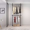 Industrial Pipe Clothes Rack, 2 Tier Clothing Rack with Shelves,