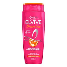 L'Oréal Paris Elvive Dream Liso Shampoo, Efecto Keratina Anti Frizz Hasta por 72h, Resistente a la Humedad, Cabello Liso y Suave, 680ml