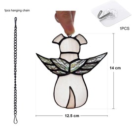 Baoswi Acrylic Window Hanging Angel Dog Memorial Gifts for Dog Lovers, Passing Away Remembrance Memory Ornaments for Dog Lovers, Pet Bereavement Rainbow Wings, Loss of Dog Sympathy Gift, Pet Loss Reme