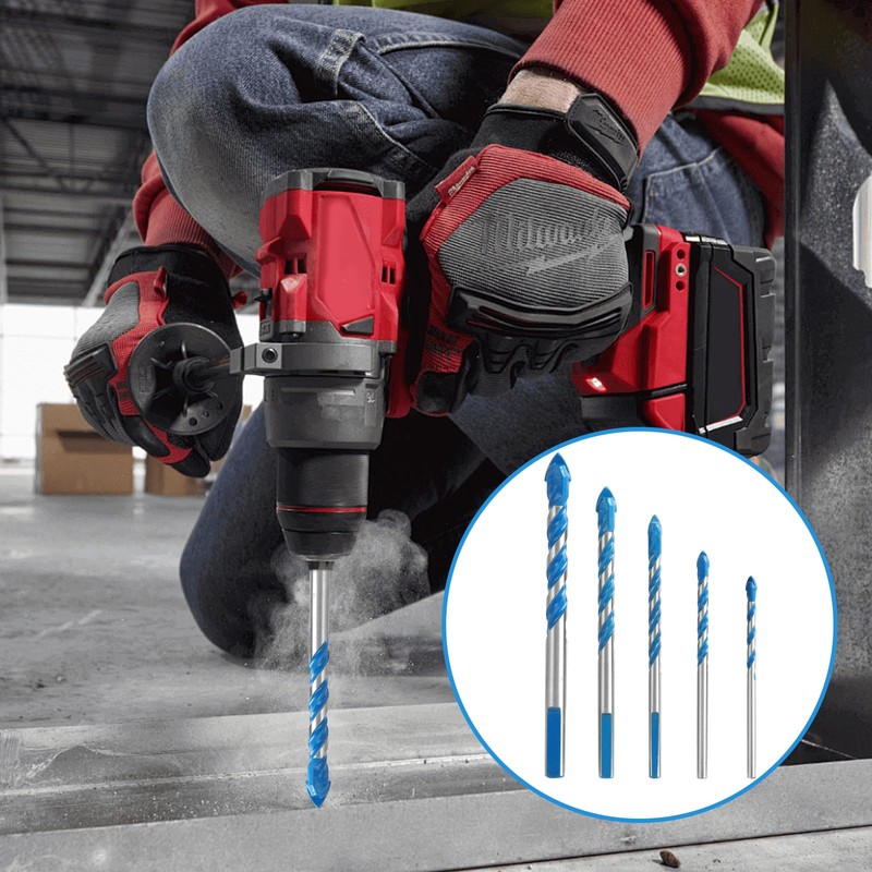 5PCS Tungsten Carbide Masonry Drill Bit Set with Carbide Tips,