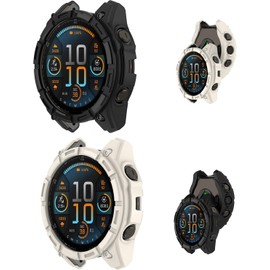 Case for Garmin Enduro 3–51mm, NOUKAJU Smartwatch Cover TPU Material,Easy to Install,Drop-Proof,Soft,Protective Cover for Enduro 3,2pack(Black+White)