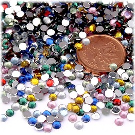 The Crafts Outlet 10,010pc Rhinestones Round 3mm (10ss) Multi Assortment