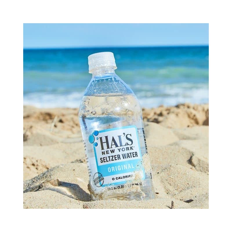 Hal's New York Seltzer Carbonated Original Sparkling Water, Zero Sugar,