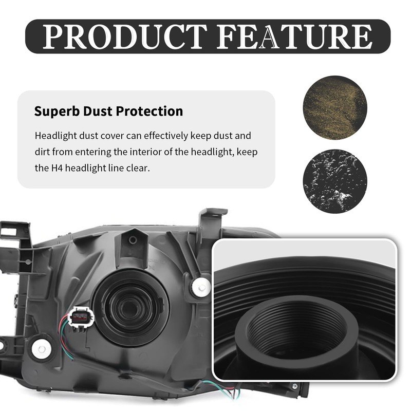 2PCS Car Headlight Dust Cover for H4 Light Bulb,EPDM Rubber