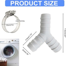 2-way Y-distributor, Y-hose connector, drain hose, heat resistant, Y distributor, Y distributor, inlet hose, washing machine, dishwasher for dishwashers and washing machines, pack of 2