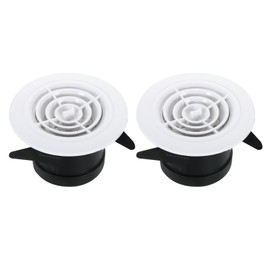 PATIKIL 3 Inch Round Air Vent, 2 Pack Adjustable Ceiling Diffuser Grill Cover ABS Louver Soffit Vent with Screen for Bathroom Kitchen Living Room,