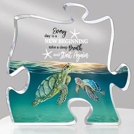 Every Day is a New Beginning Inspirational Acrylic Gifts Desktop Ornament for Home Christmas Wedding Graduation -3.9 * 3.5 * 0.4IN