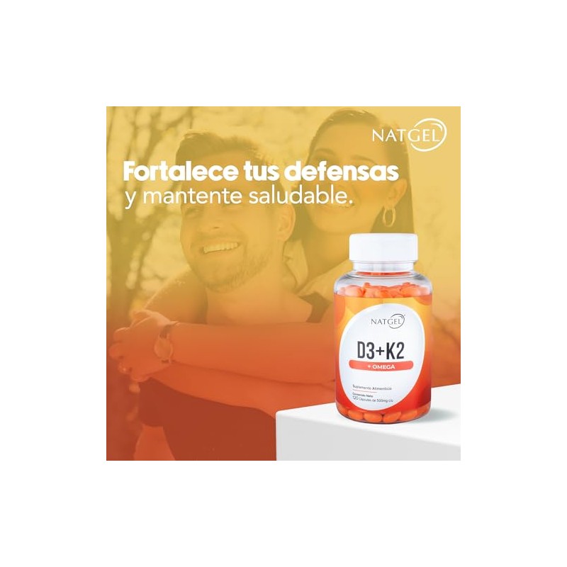 Natgel Vitaminas D3 + K2 y Omega 3 - Softgels
