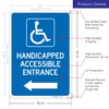 Handicapped Accessible Entrance with Left Arrow Sign, 10x14 Inches, Rust