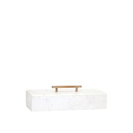 IMAX 82507 Keely Marble Lidded Box, White
