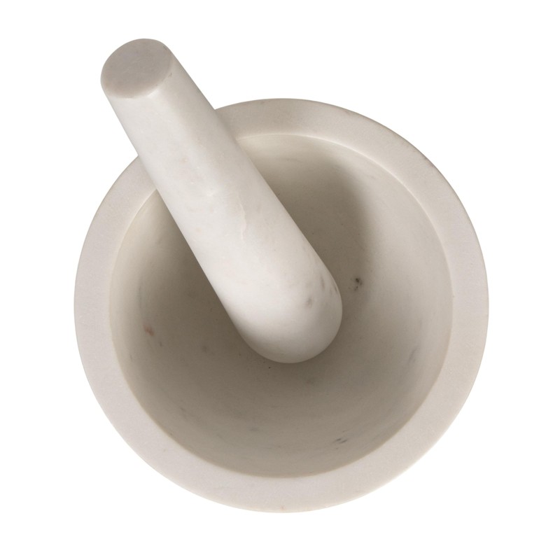 Creative Co-Op Marble Mortar and Pestle, White