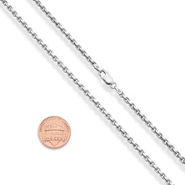 Miabella Solid 925 Sterling Silver Italian 3mm Thick Square Link Open Box Chain Necklace for Men/Made in Italy (Length 20 Inches)