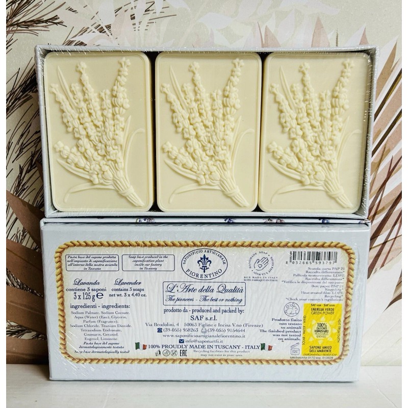 Saponificio Artigianale Fiorentino 2-Pack Saponificio ~ Lavender Scented Bar Soap
