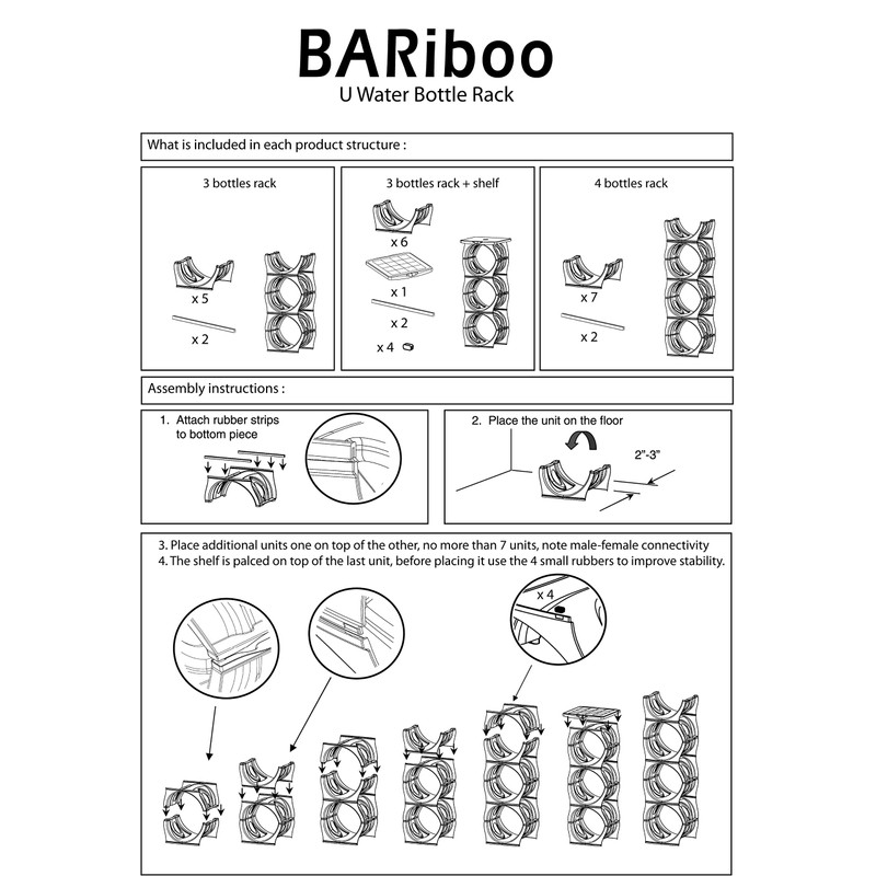Bariboo Stackable Water Bottle Storage Rack Best Water Jugs 5
