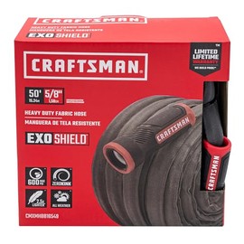 CRAFTSMAN ExoShield Manguera de tela resistente – Manguera de jardín ligera de grado industrial, 50 pies x 5/8 pulgadas