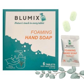 Blumix Foaming Hand Soap Tablet Refill - 6 Pack - Eco-Friendly, Gentle Cleansing Foaming Tablets, Zero Waste Cleaning, Effective Cleaning, Just-Add-Water (Eucalyptus)