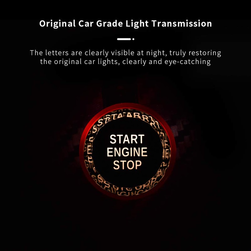 HIBEYO ABS Car Engine Start Stop Button Cover Fits for