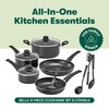 bella Cookware Set, 12 Piece Pots and Pans with Utensils,
