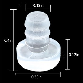 Caishun 50PCS 0.4 Inch Recessed Rubber Anti Bump Granules Translucent Cushion Slide Glass Tabletop Buffers for Cabinet Door and Patio Furniture