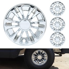 4PCS 8" Wheel Hub Caps for Universal Golf Cart Wheel Rim Covers,Chrome