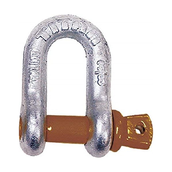 Titan 10319071, D Type Anchor Shackle 1-1/8-Inch Hot Dip Galvanized with Screw Pin, 37500 Ton WLL