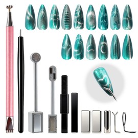 heemeei Cat Eye Nail Magnet, 11Pcs Cat Eye Gel Nail Polish Magnet for Nails, Strong Magnetic Nail Polish Magnets for Nail Art, MultiFunction Eye Nail Magnets Set for Salon & Home DIY Accessories