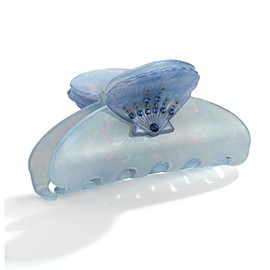 WOWORAMA Seashell Hair Claw Clips for Women Blue Ocean Sea Shell Hair Clips Trendy Mermaid Hair Jaw Clips Medium Non-Slip Hair Claws for Thick Fine Hair