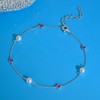 E 925 Sterling Silver Ankle Bracelet for Women, Dainty Cubic