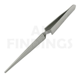 Jewellers Tools 2 STEEL ANGLED TWEEZERS : Self Cross Locking Soldering Tweezer Hands Free Craft Watch Tool (65)