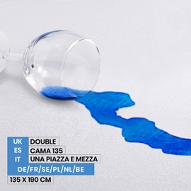 Utopia Bedding Waterproof Strap Mattress Protector Double Bed 135 x 190 cm White, Fits Up to 30cm Deep Mattresses, Premium Terry Double Mattress Protector, 4 Side Elastic Strap Double Mattress Cover