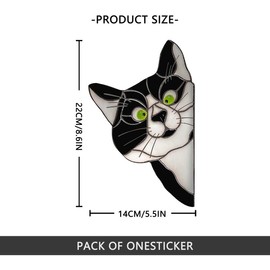 Cute Cat Pattern Glass Window Sticker, 1 Count Self-adhesive Decorative Sticker, Waterproof & Moisture-proof Decorative Film for Glass Tiles & Walls - Color: Yellow Black, Size: one-size