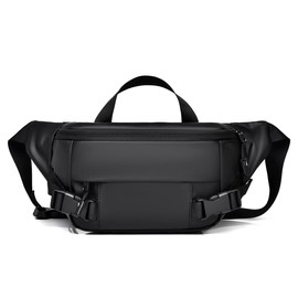 Cangurera Deportiva para Hombre Mujer, Cangurera Deportiva de Viaje, Riñonera para Correr Impermeable con Cinturón Regulable y Hebilla Rápida, para exteriores, senderismo, correr y Ciclismo (Negro)